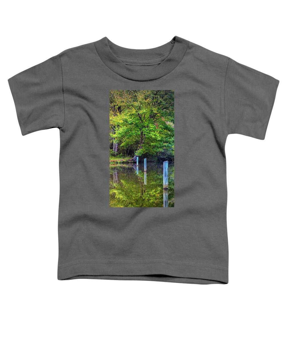 Carolina Toddler T-Shirt featuring the photograph Perfect Autumn Reflections II by Debra and Dave Vanderlaan