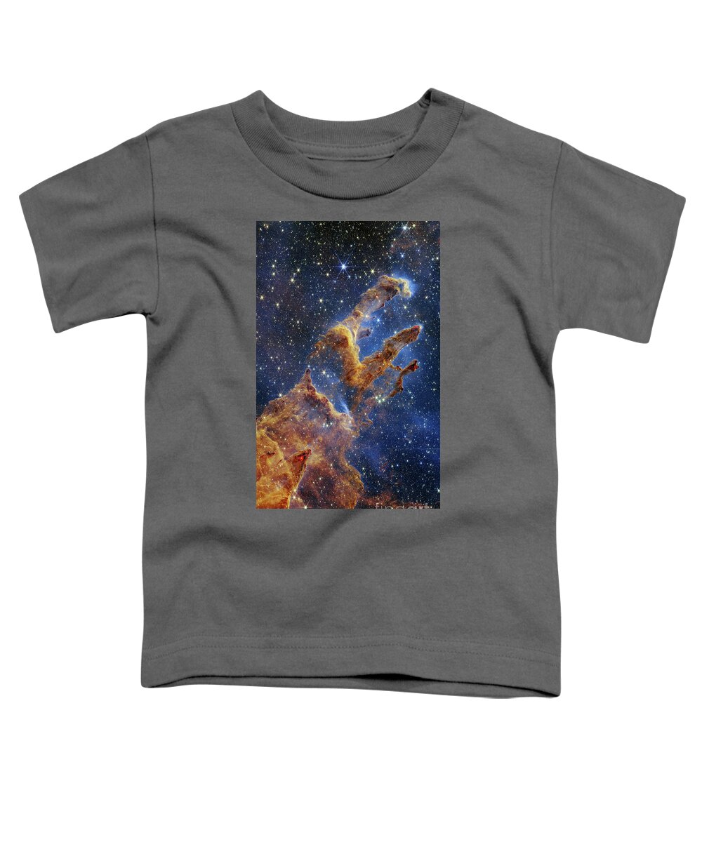 M16 Toddler T-Shirt featuring the photograph Pillars of Creation, JWST image by Science Photo Library