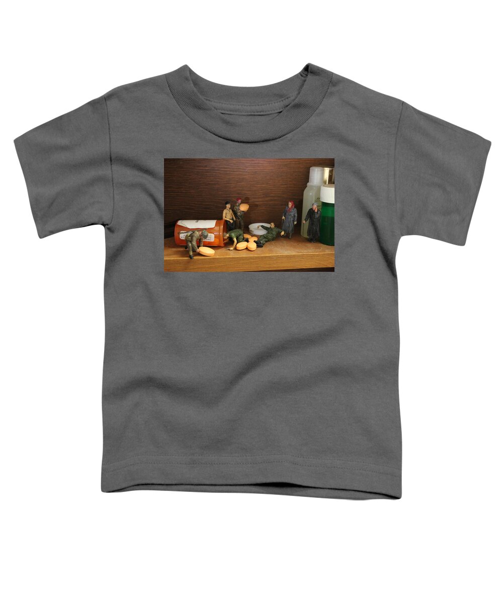 Pill Toddler T-Shirt featuring the photograph Pills by Army Men Around the House