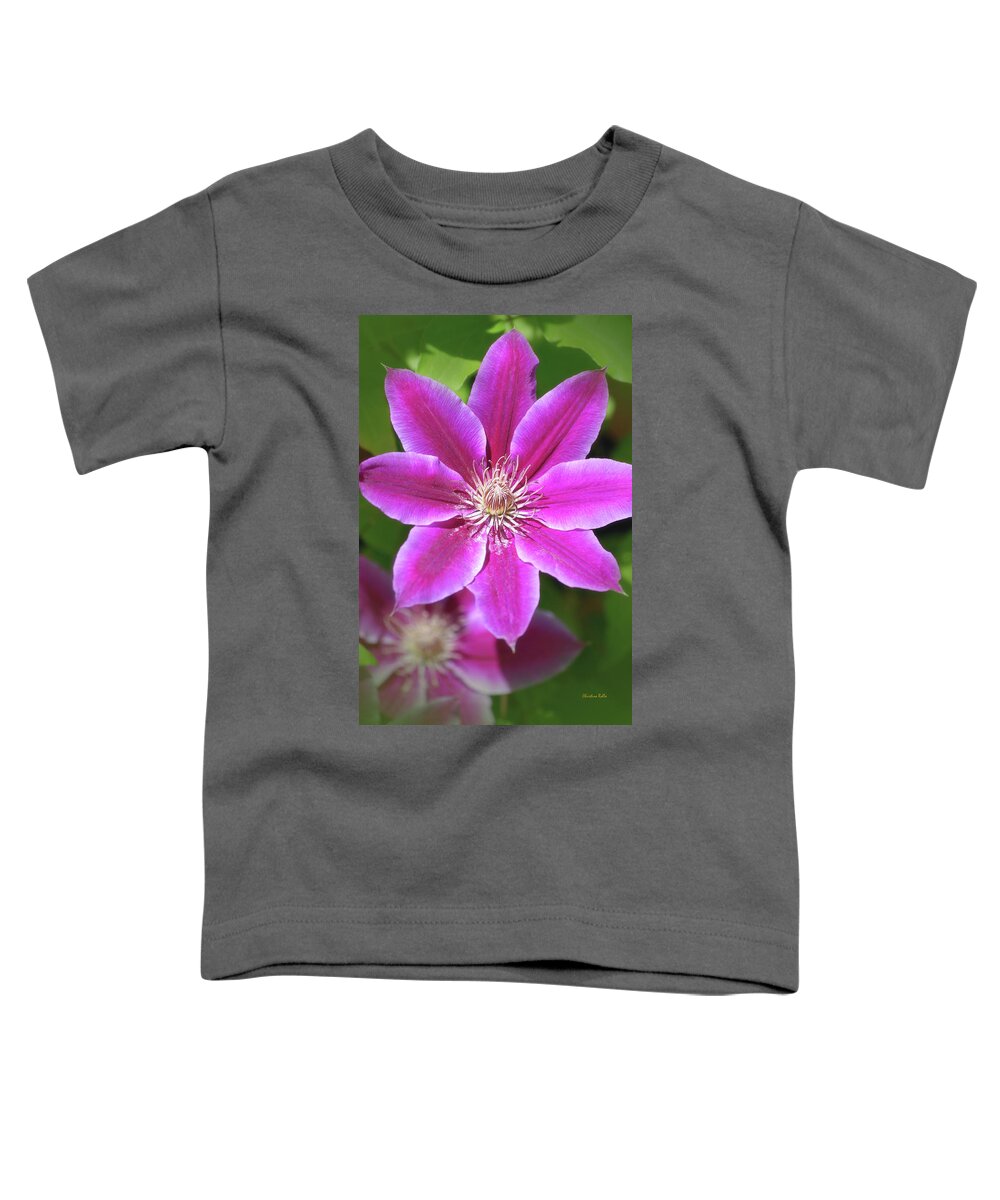 Flowers Toddler T-Shirt featuring the photograph Pink Clematis Flower by Christina Rollo