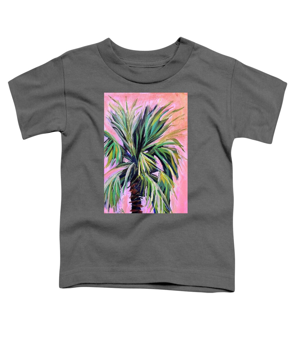 Palm Toddler T-Shirt featuring the painting Pink by Kelly Smith