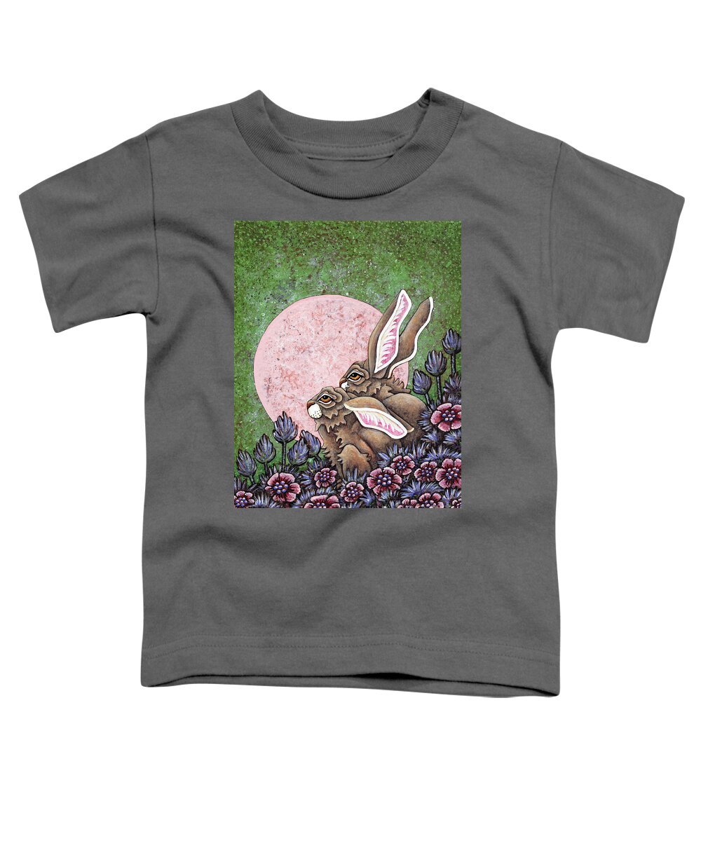 Hare Toddler T-Shirt featuring the painting Pink Moon Proposal by Amy E Fraser