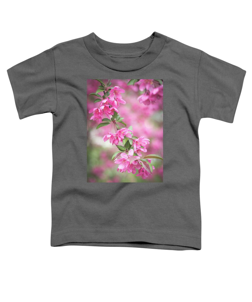 Dupage County Toddler T-Shirt featuring the photograph Pink Spring Crabapple Blossoms 3 by Joni Eskridge