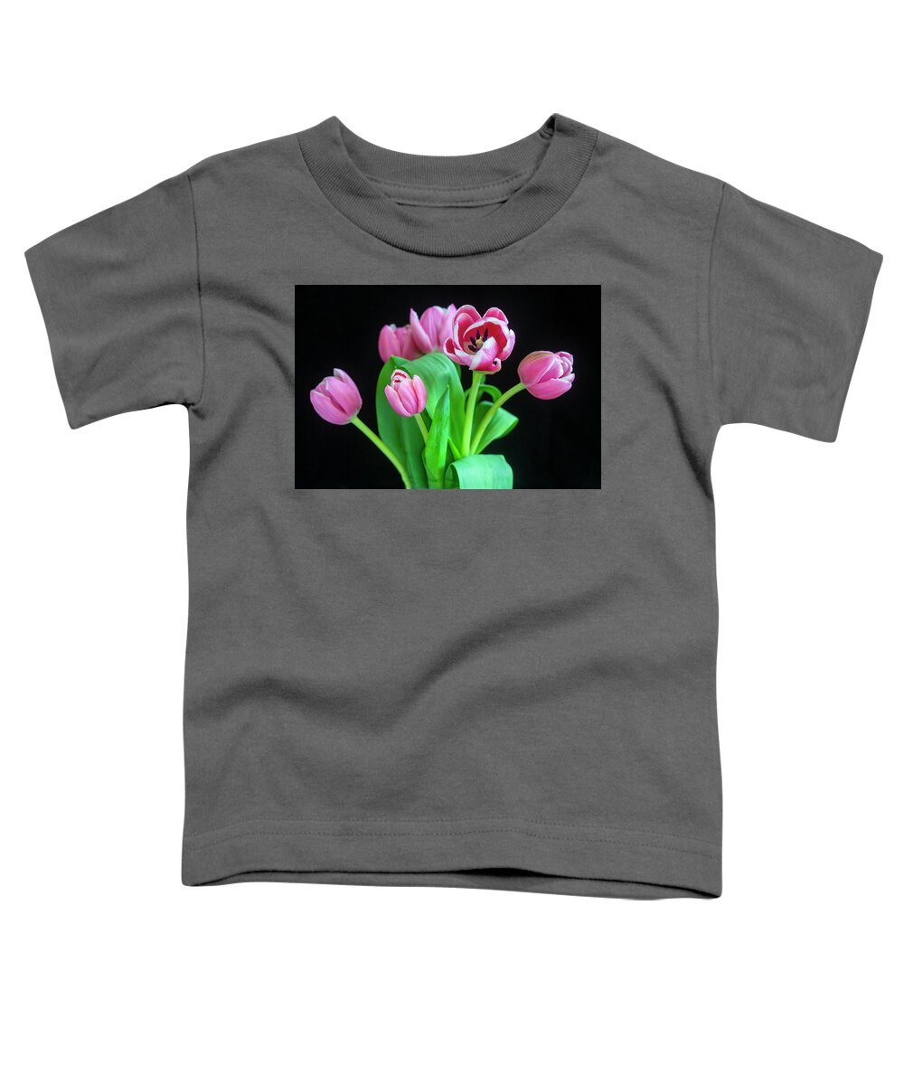 Tulips Toddler T-Shirt featuring the photograph Pink Tulips Pink Impression X102 by Rich Franco