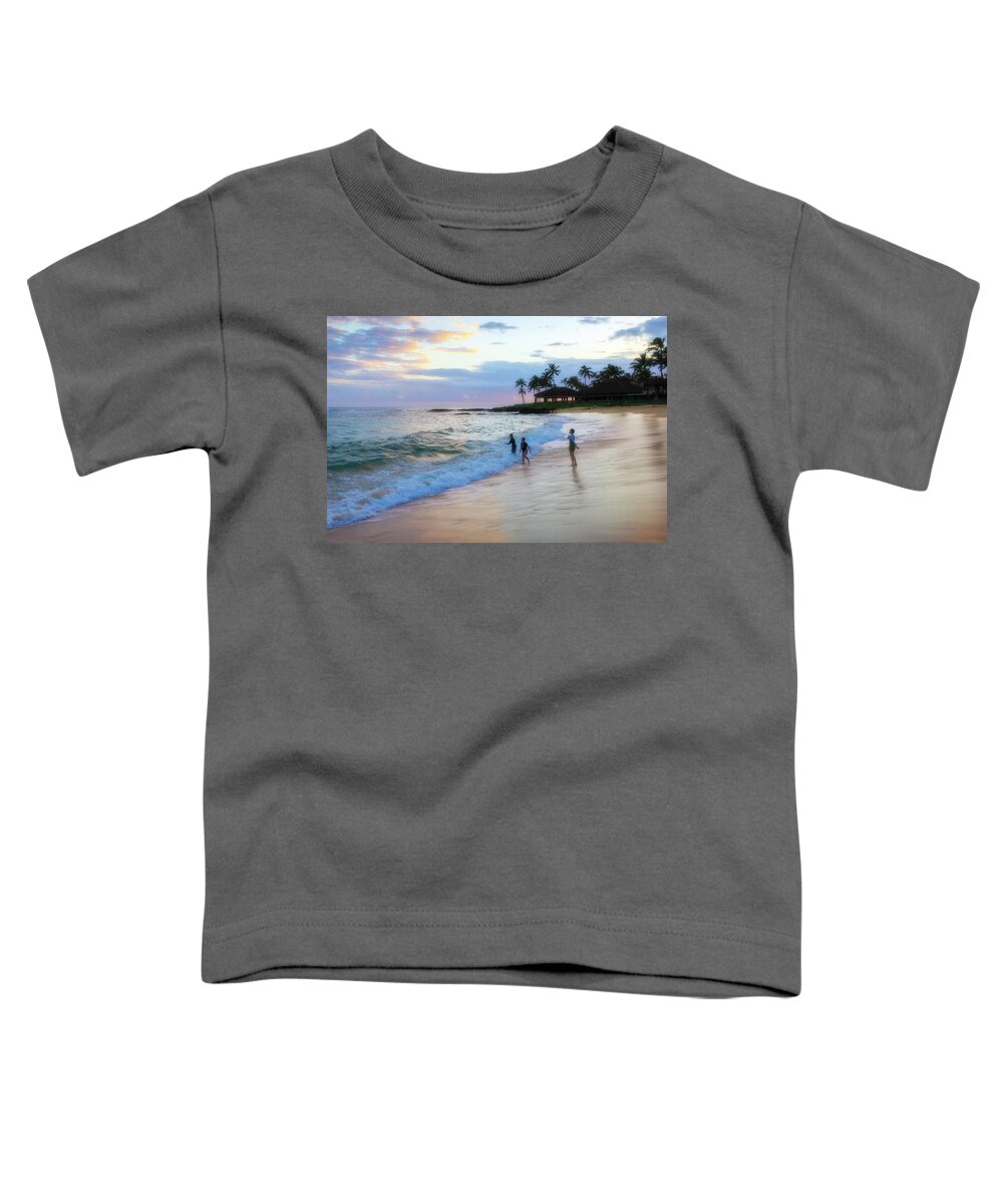 Poipu Beach Toddler T-Shirt featuring the photograph Playing on Poipu Beach by Robert Carter