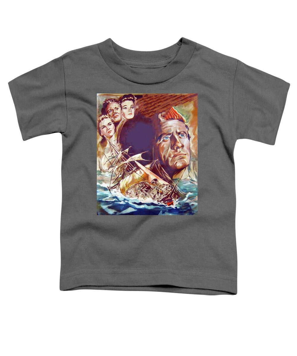 Plymouth Toddler T-Shirt featuring the painting ''Plymouth Adventure'', 1950, movie poster painting by Georg Schubert by Stars on Art