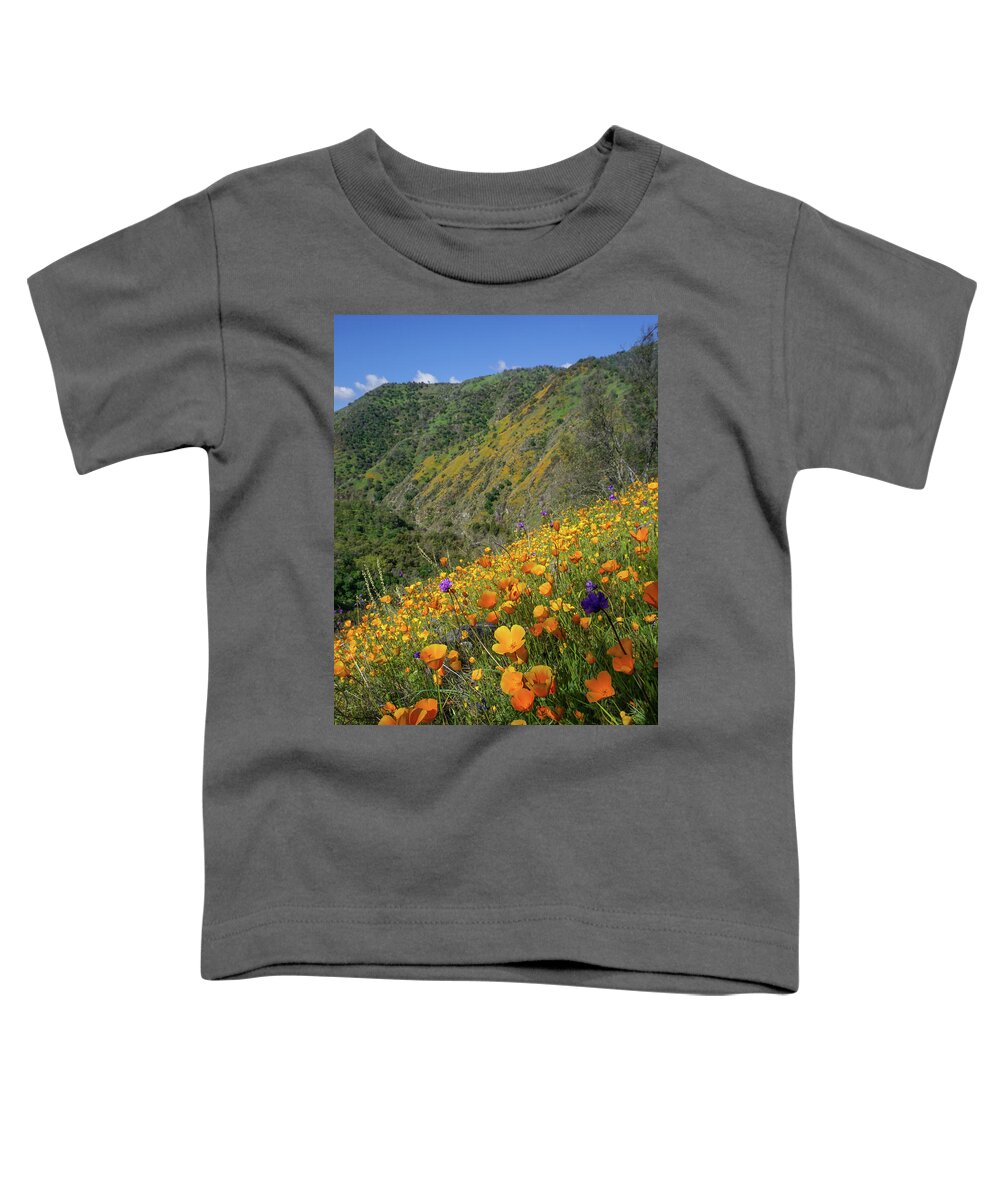 Poppies Toddler T-Shirt featuring the photograph Poppies And Purpleheads by Brett Harvey