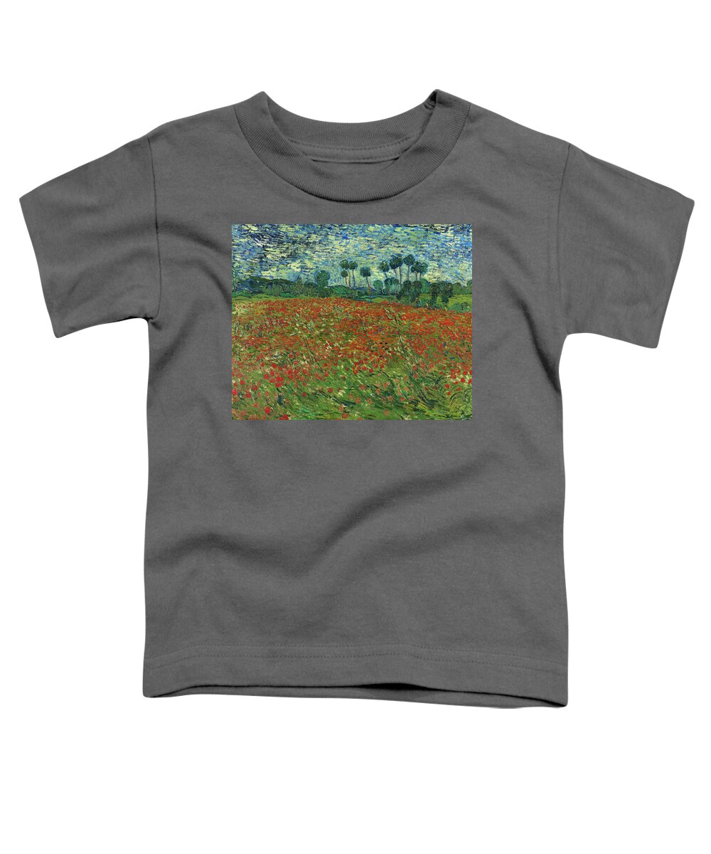 Poppy Field Toddler T-Shirt featuring the painting Poppy Field, 1890 by Vincent van Gogh