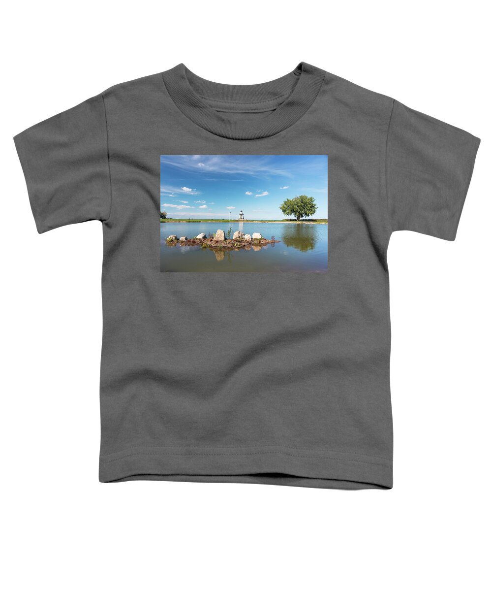 Port Clinton Lighthouse Toddler T-Shirt featuring the photograph Port Clinton Lighthouse and Pond 2 by Marianne Campolongo