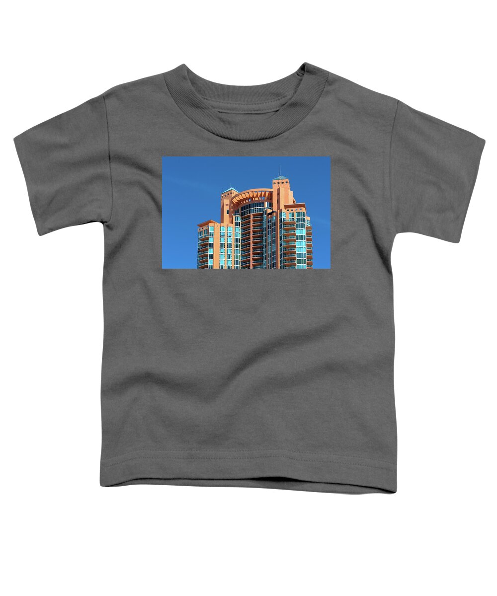 Architecture Toddler T-Shirt featuring the photograph Portofino Tower at Miami Beach by Ed Gleichman