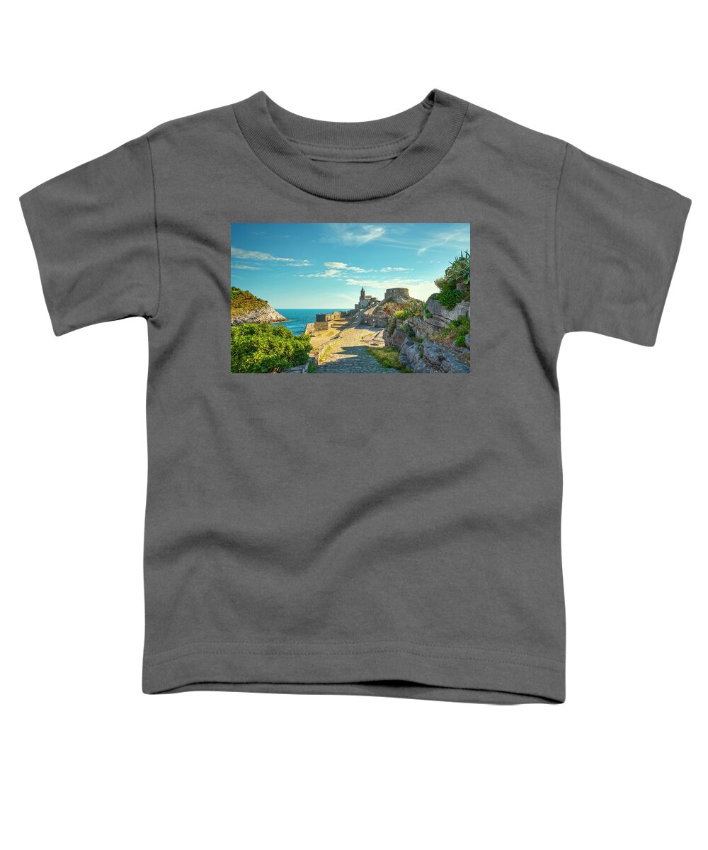 Portovenere Toddler T-Shirt featuring the photograph Portovenere, Path to San Pietro Church by Stefano Orazzini