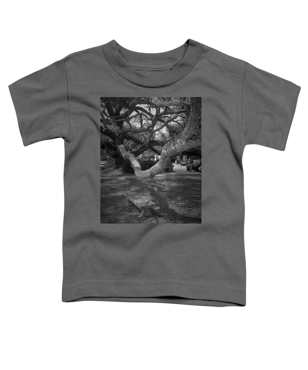 Benches Toddler T-Shirt featuring the photograph Postell Park Bench, St. Simons Island, 2004 by John Simmons