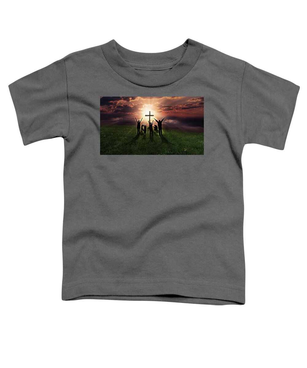  Toddler T-Shirt featuring the digital art Prayer Army by Jorge Figueiredo