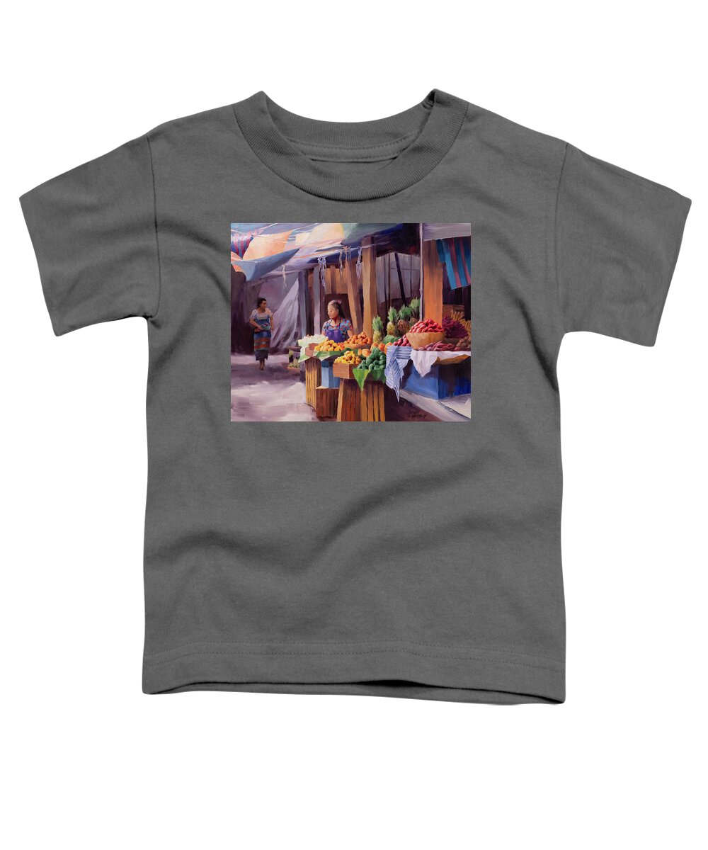 Market Toddler T-Shirt featuring the painting Preparing for the Market by Jordan Henderson
