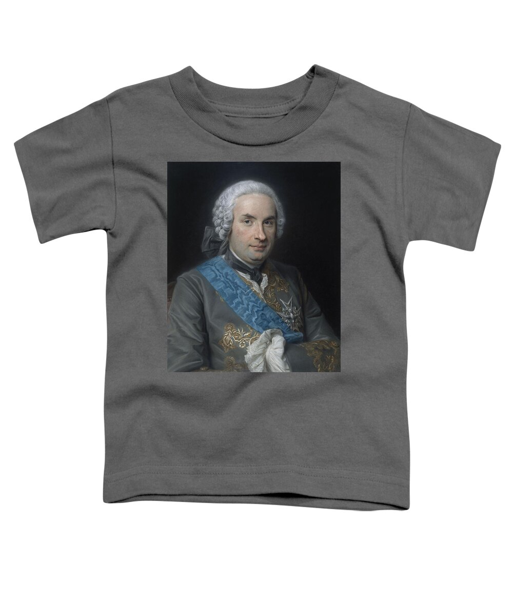 18th Century Painters Toddler T-Shirt featuring the pastel Presumed Portrait of Baron Charles-Francois by Maurice Quentin de La Tour