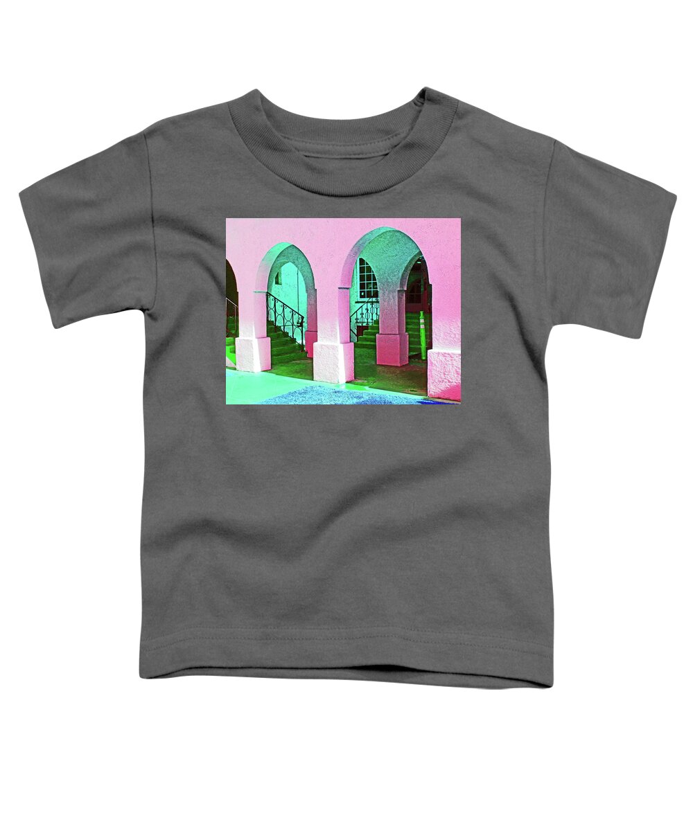 Architecture Toddler T-Shirt featuring the photograph Pretty Pink Arches by Andrew Lawrence