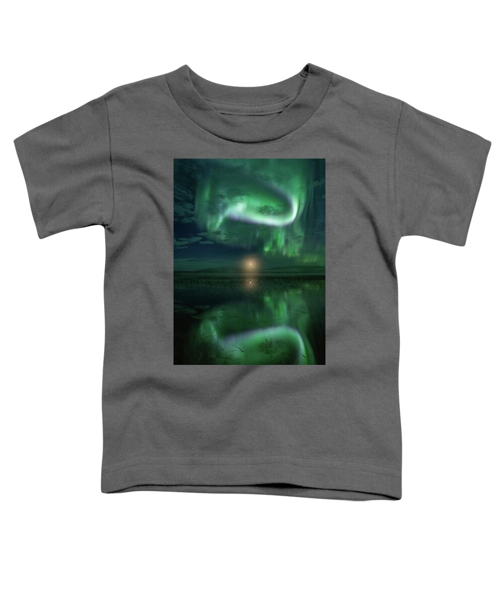 Finland Toddler T-Shirt featuring the photograph Proper welcome for the Moon by Thomas Kast