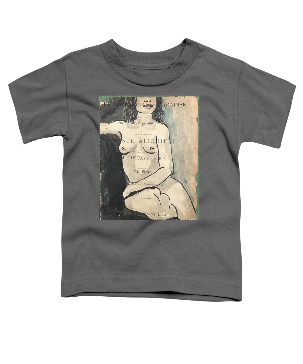 Sumi Ink Toddler T-Shirt featuring the drawing Purgatory and Paradise by M Bellavia