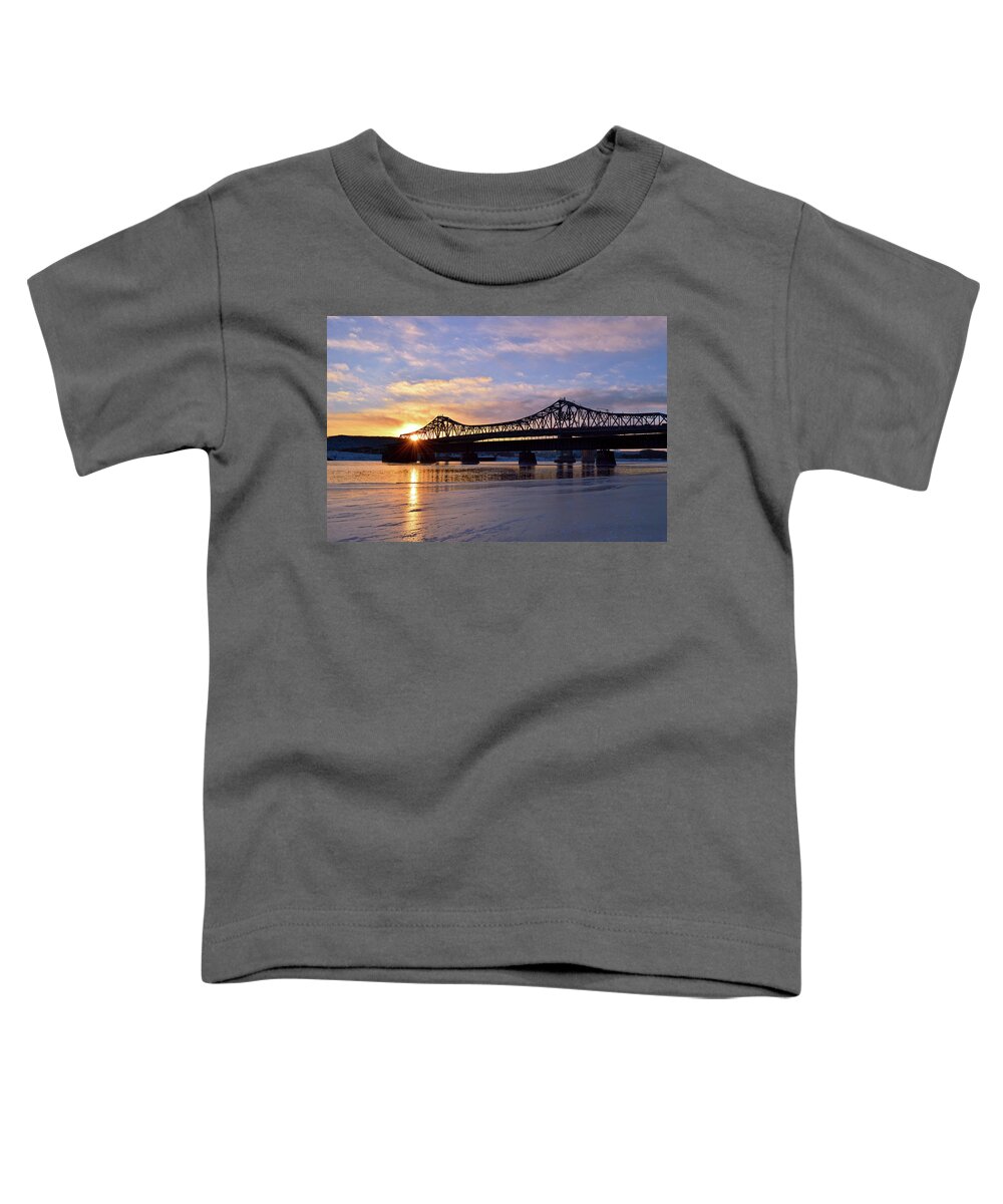 Sunset In Winona Toddler T-Shirt featuring the photograph Purple and Gold by Susie Loechler