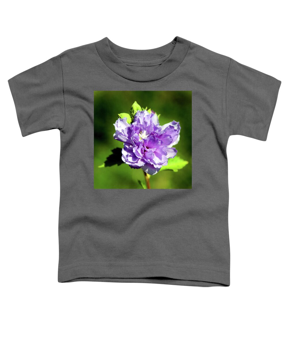 Flower Toddler T-Shirt featuring the photograph Purple on Green by John Lautermilch