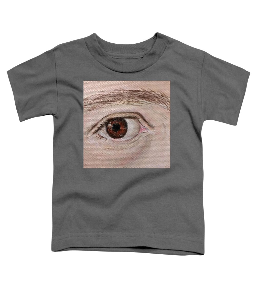 Eyes Toddler T-Shirt featuring the painting Q eye by Violet Jaffe