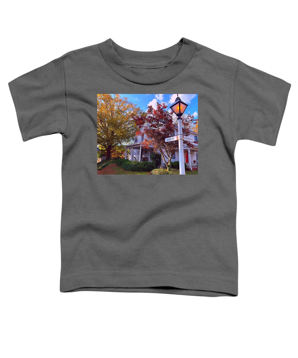 Old Toddler T-Shirt featuring the photograph Race and Church by Lee Darnell