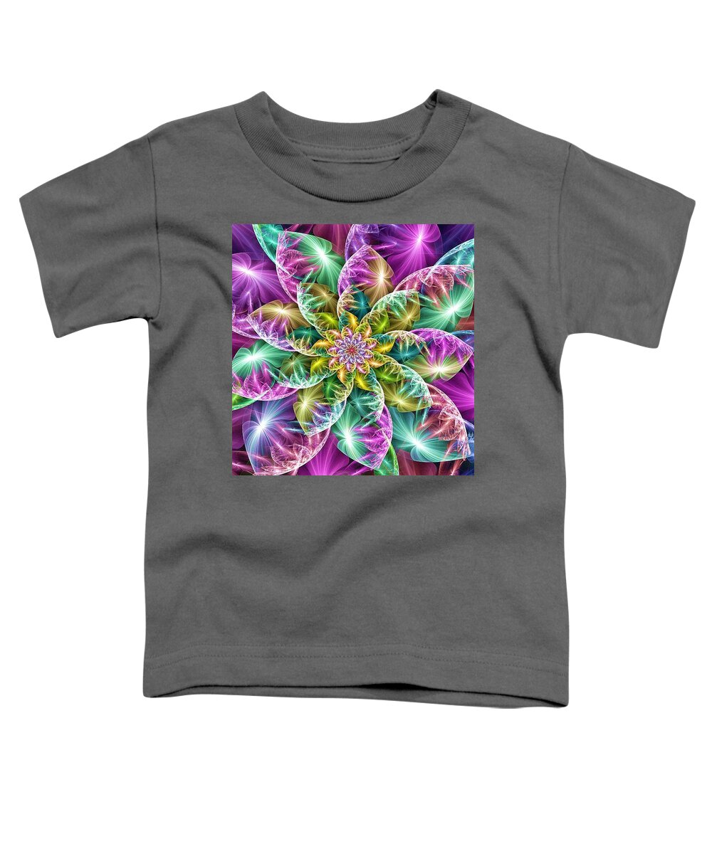 Abstract Toddler T-Shirt featuring the digital art Radial Blur Spiralwing Spiral by Peggi Wolfe