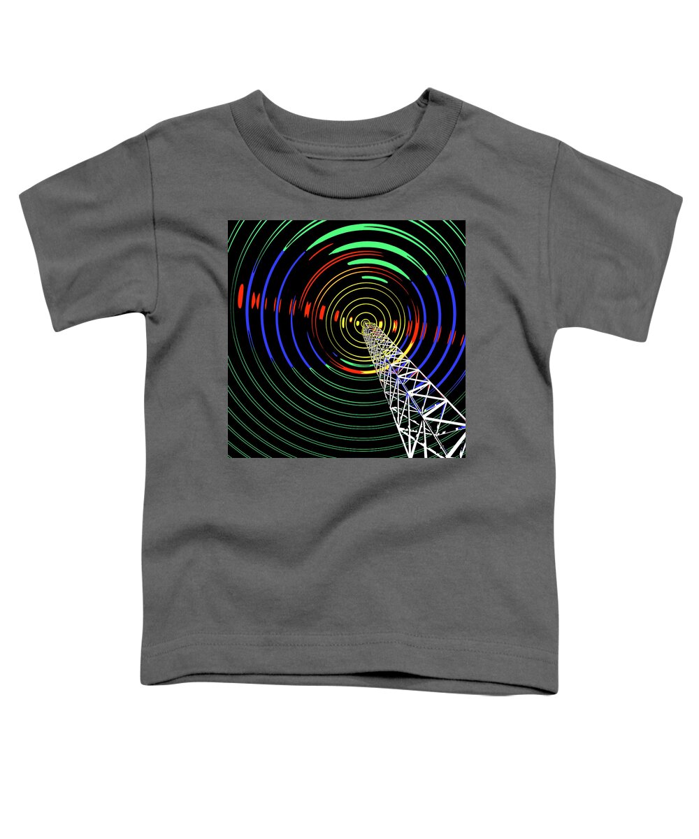 Aerial Toddler T-Shirt featuring the digital art Radio Waves from Tower 12 var 9 by Russell Kightley