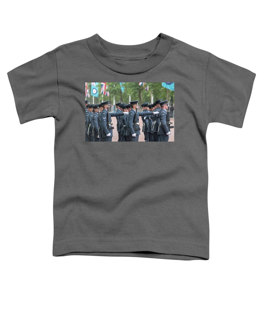 Raf Toddler T-Shirt featuring the photograph RAF on Parade at 100 by Andrew Lalchan