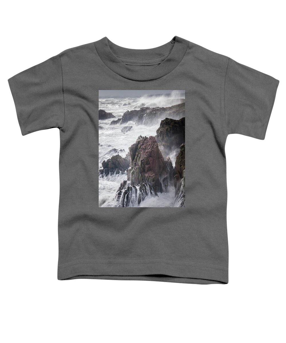 Aberdeenshire Toddler T-Shirt featuring the photograph Raging Seas by Anita Nicholson