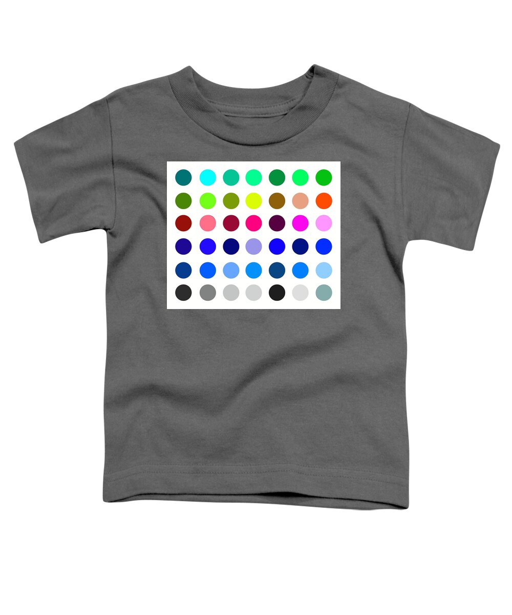 Polkadot Toddler T-Shirt featuring the digital art Rainbow Polkadot and White by Marianna Mills