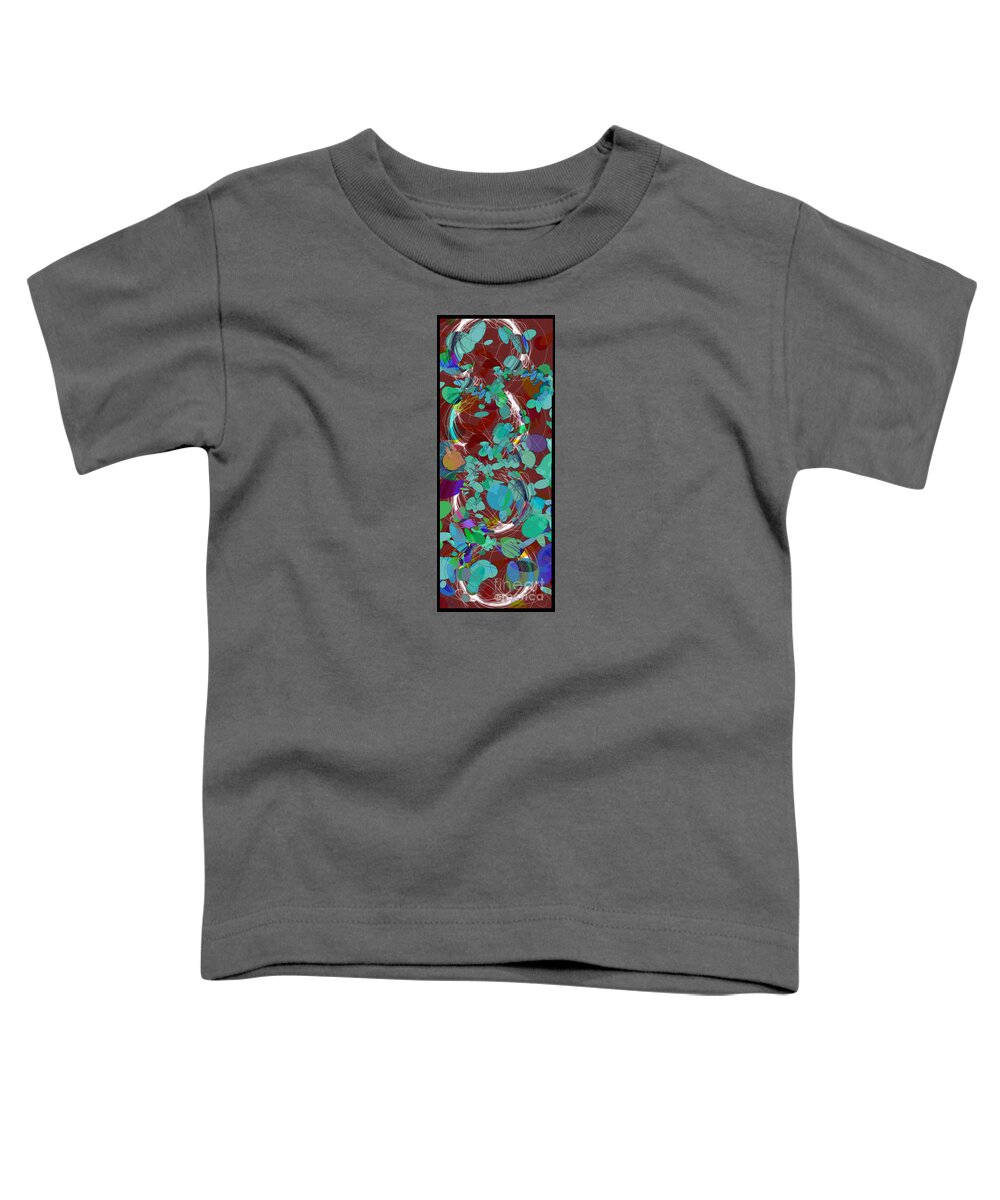  Toddler T-Shirt featuring the digital art Raining Orbs Red by Gabrielle Schertz