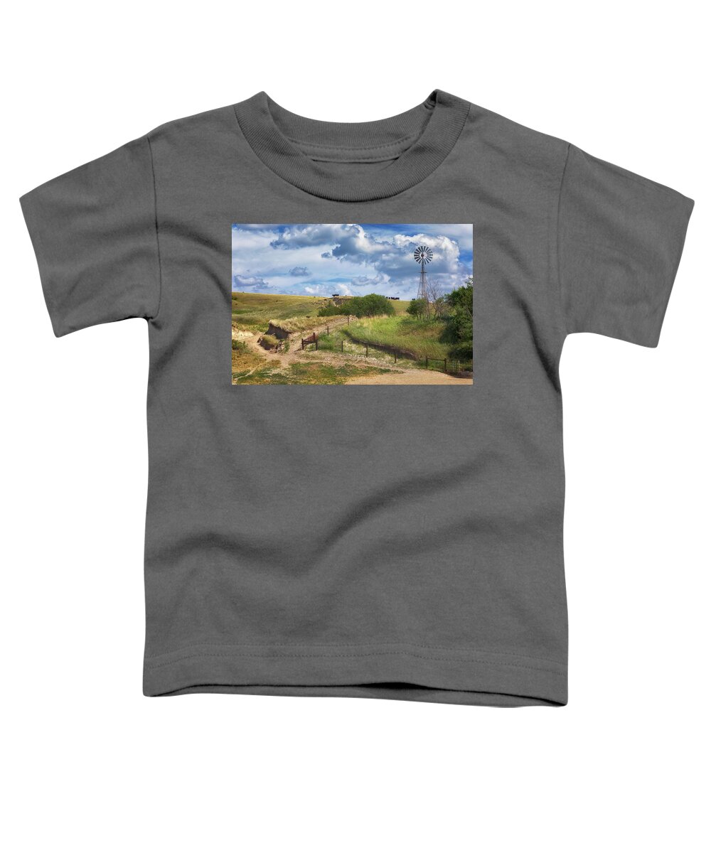 Nebraska Sandhills Toddler T-Shirt featuring the photograph Ranching in the Sandhills by Susan Rissi Tregoning