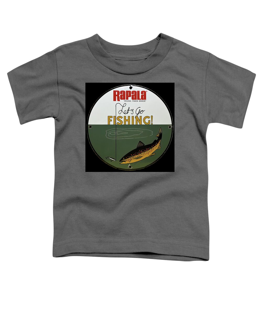 Rapala Fishing Toddler T-Shirt featuring the photograph Rapala fishing lures Vintage sign by Flees Photos