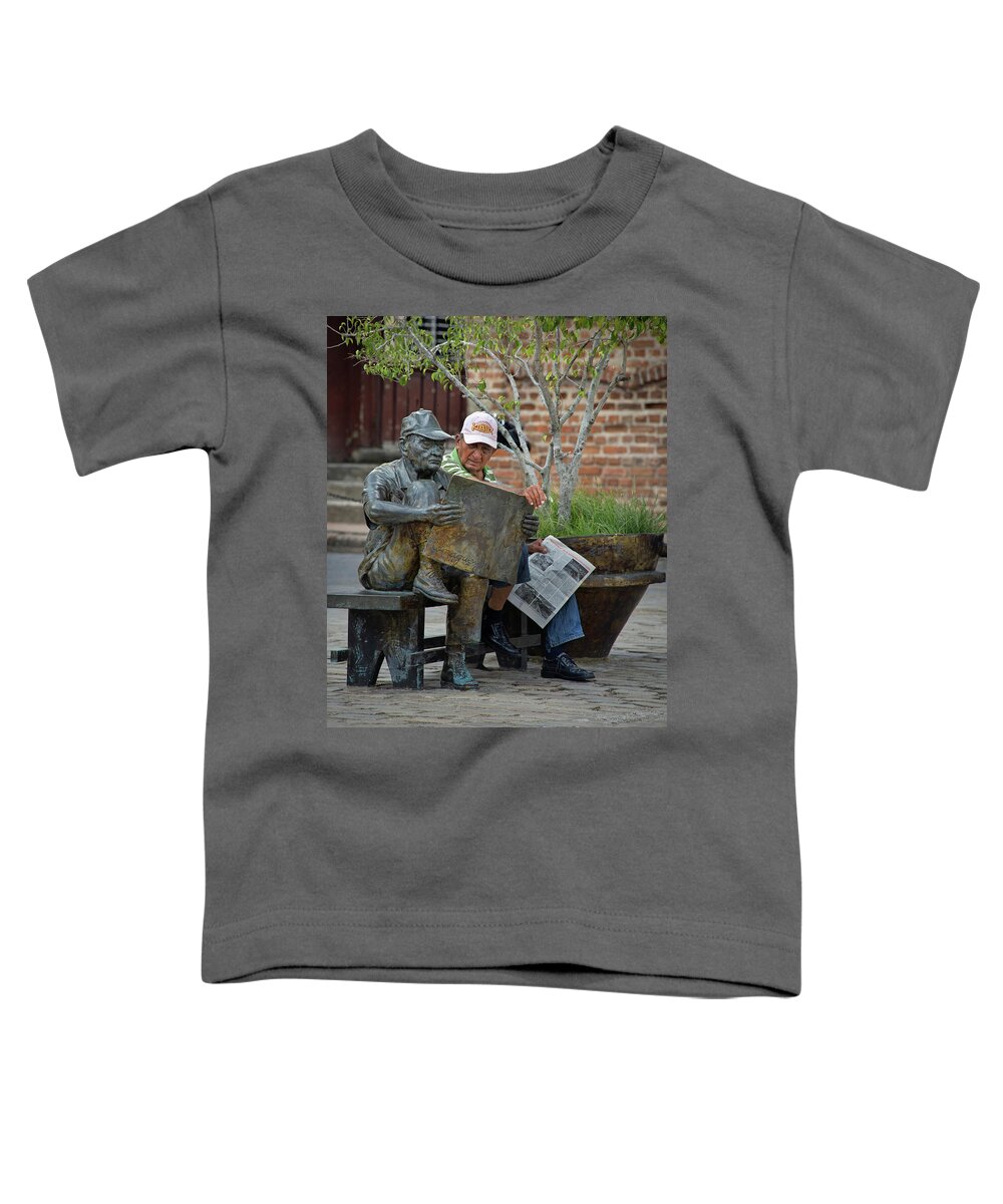 Cuba Toddler T-Shirt featuring the photograph Reading with my Twin by M Kathleen Warren