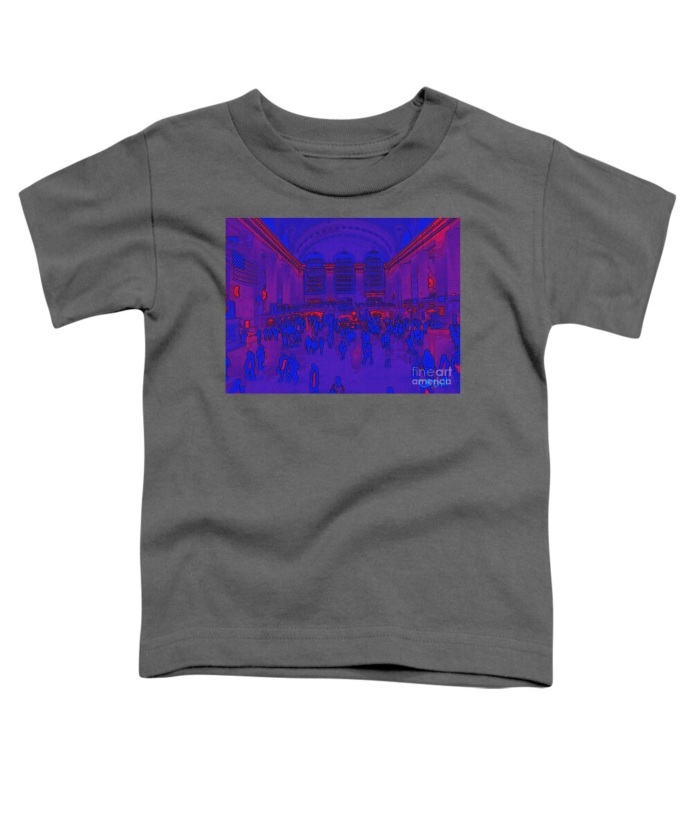 New York City Toddler T-Shirt featuring the painting Red and Blue Grand Central Station, NYC by C E Dill