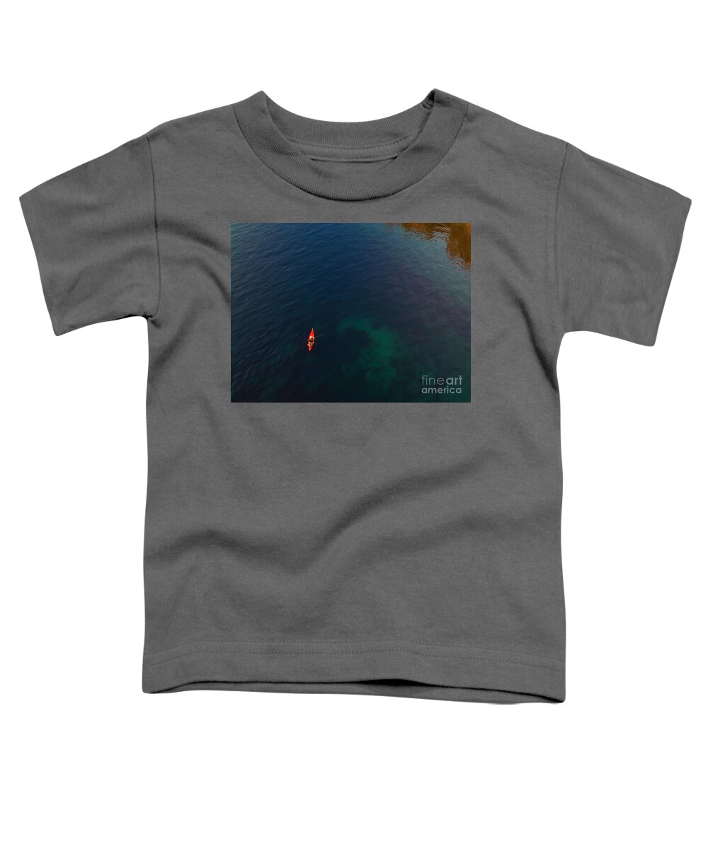 Canoe Toddler T-Shirt featuring the photograph Red Canoe by Sal Ahmed