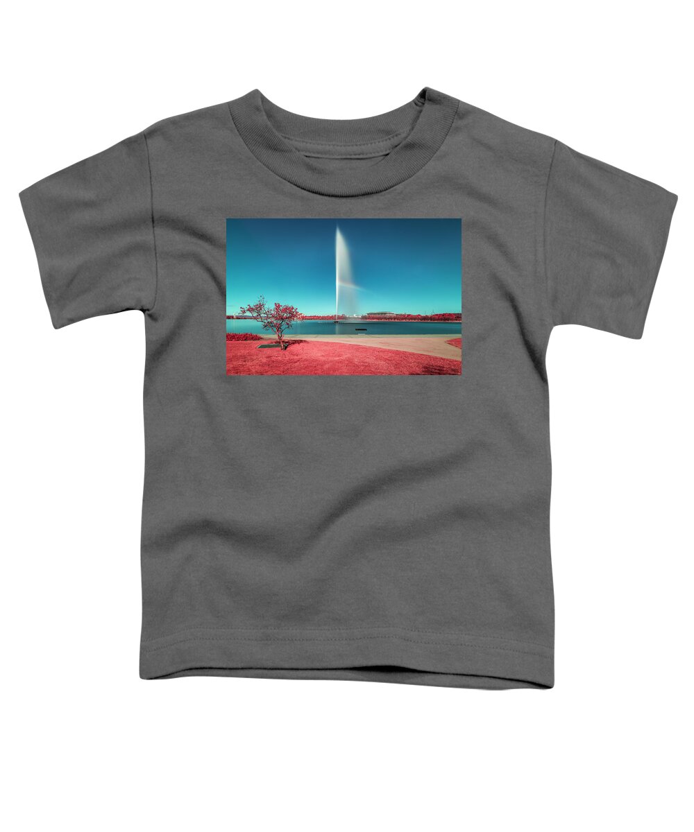 Infrared Toddler T-Shirt featuring the photograph Red City by Ari Rex