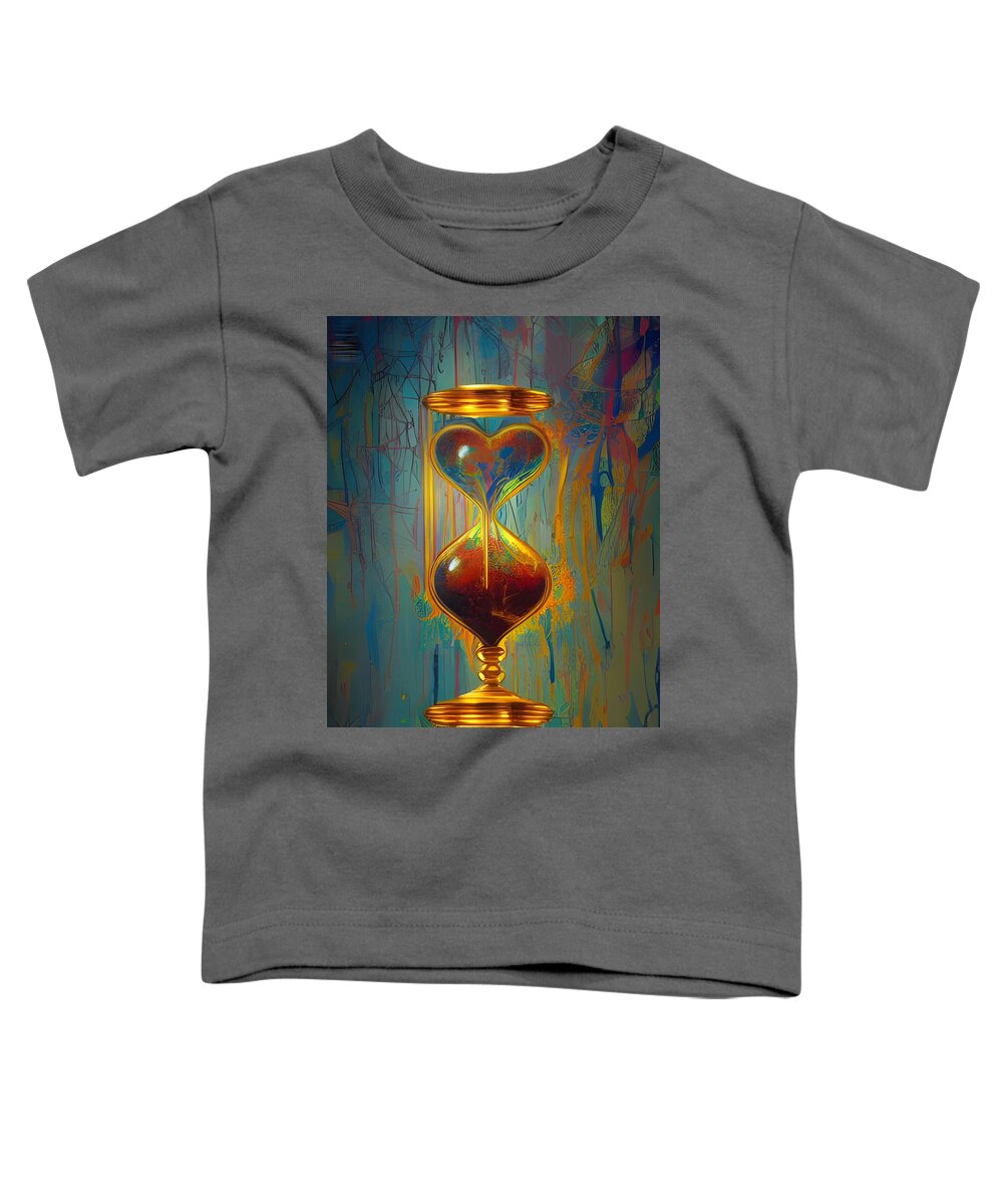 Digital Toddler T-Shirt featuring the digital art Red Hourglass by Beverly Read