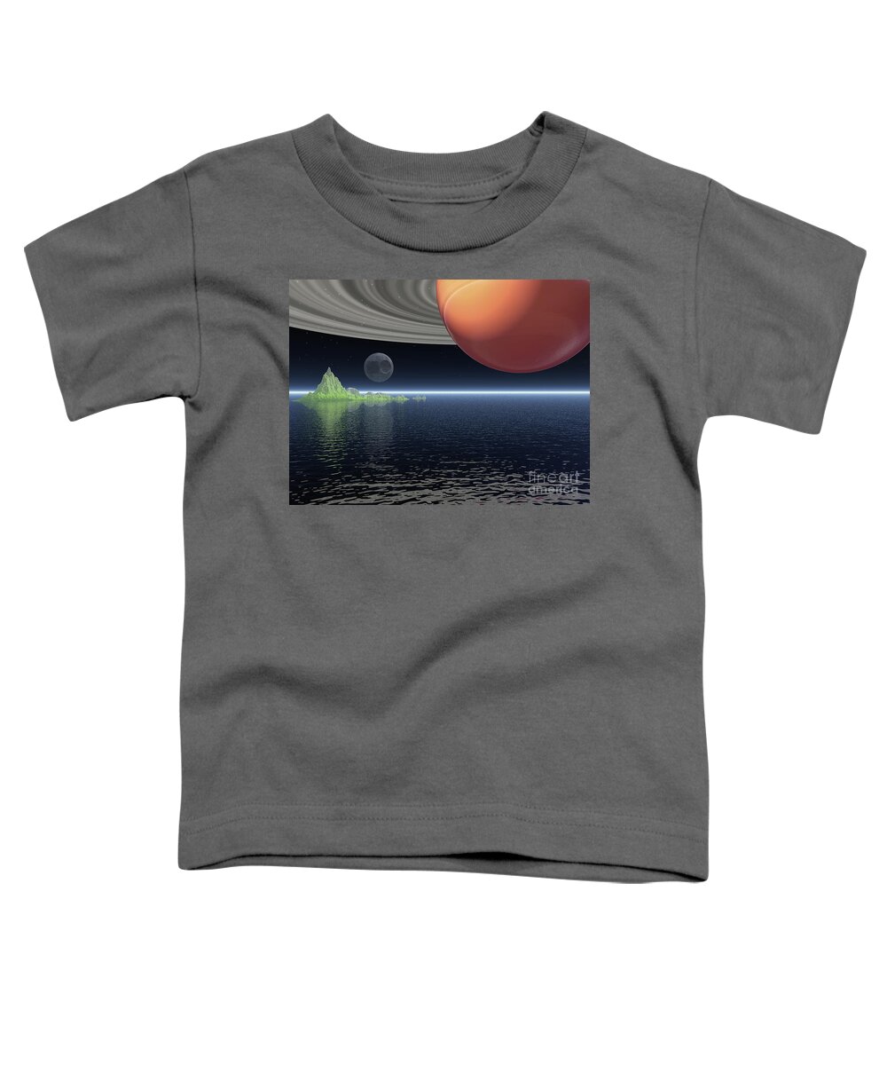 Saturn Toddler T-Shirt featuring the digital art Reflections of Saturn by Phil Perkins