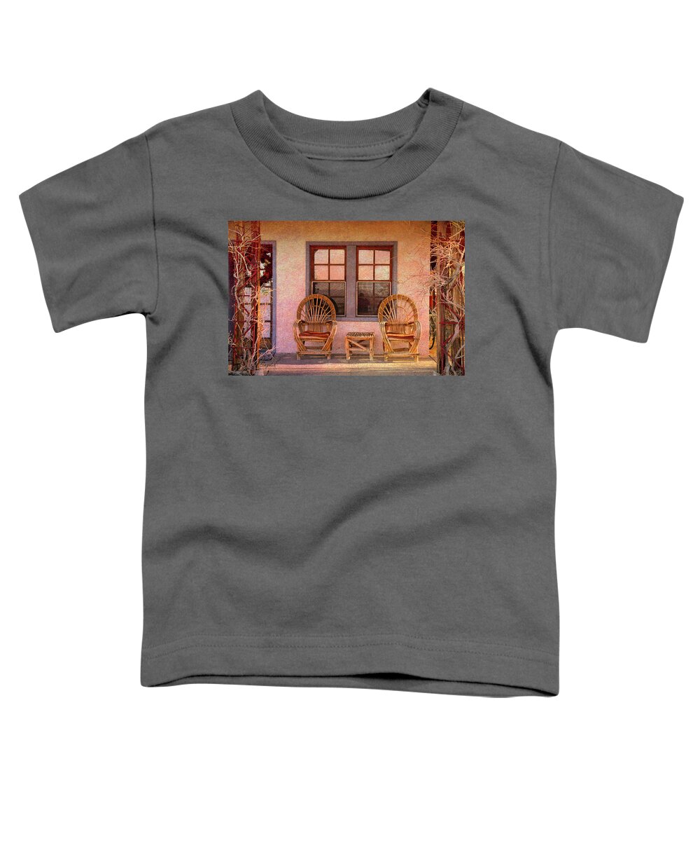 Blue Windows Toddler T-Shirt featuring the photograph Relaxing at Hotel Nipton California by Floyd Snyder