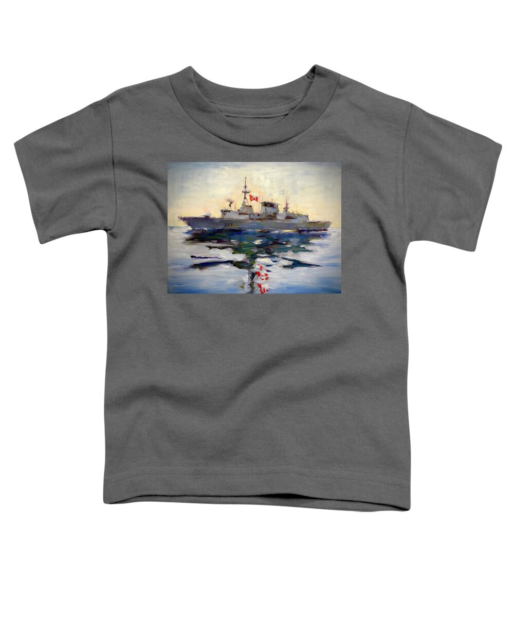 Boat Toddler T-Shirt featuring the painting The Fredericton by Ashlee Trcka