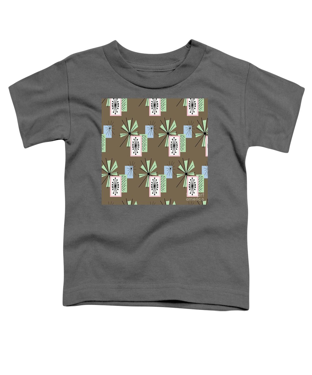 Mid Century Fabric Toddler T-Shirt featuring the digital art Retro Fabric Temporama 1 by Donna Mibus