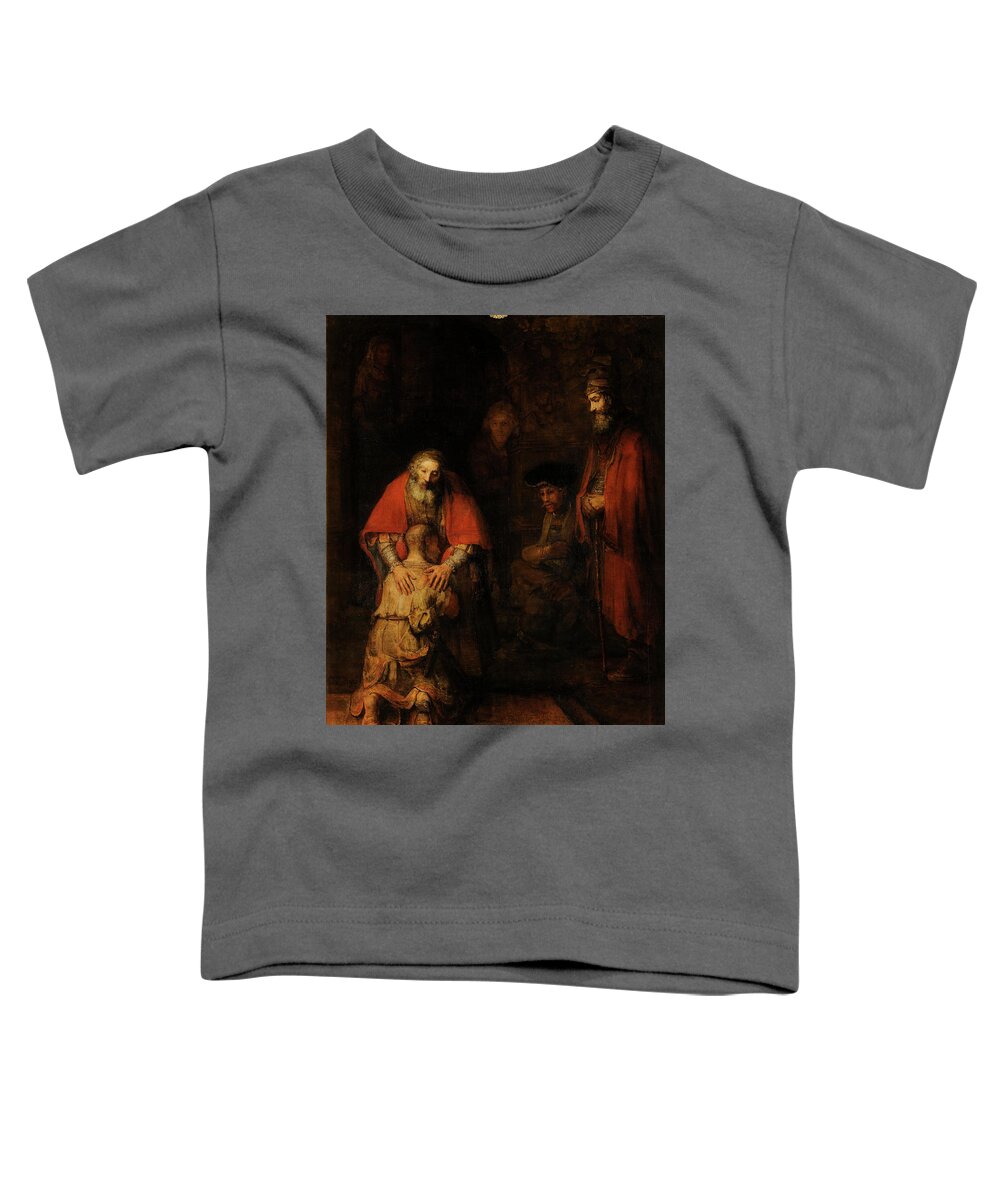 Rembrandt Toddler T-Shirt featuring the painting Return Of The Prodigal Son by Troy Caperton