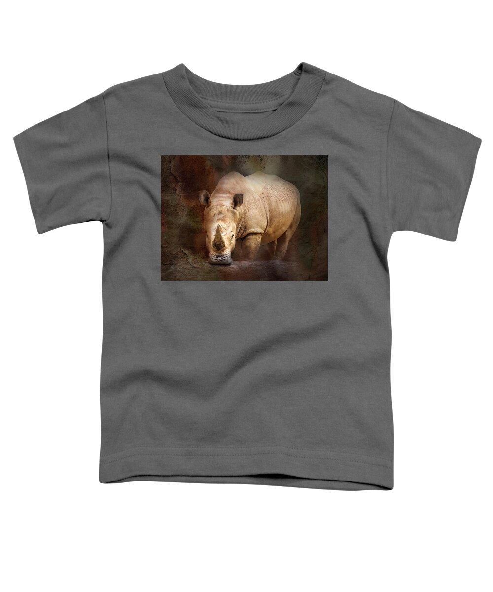 Atlanta Zoo Toddler T-Shirt featuring the photograph Rhino in Atlanta by Penny Lisowski