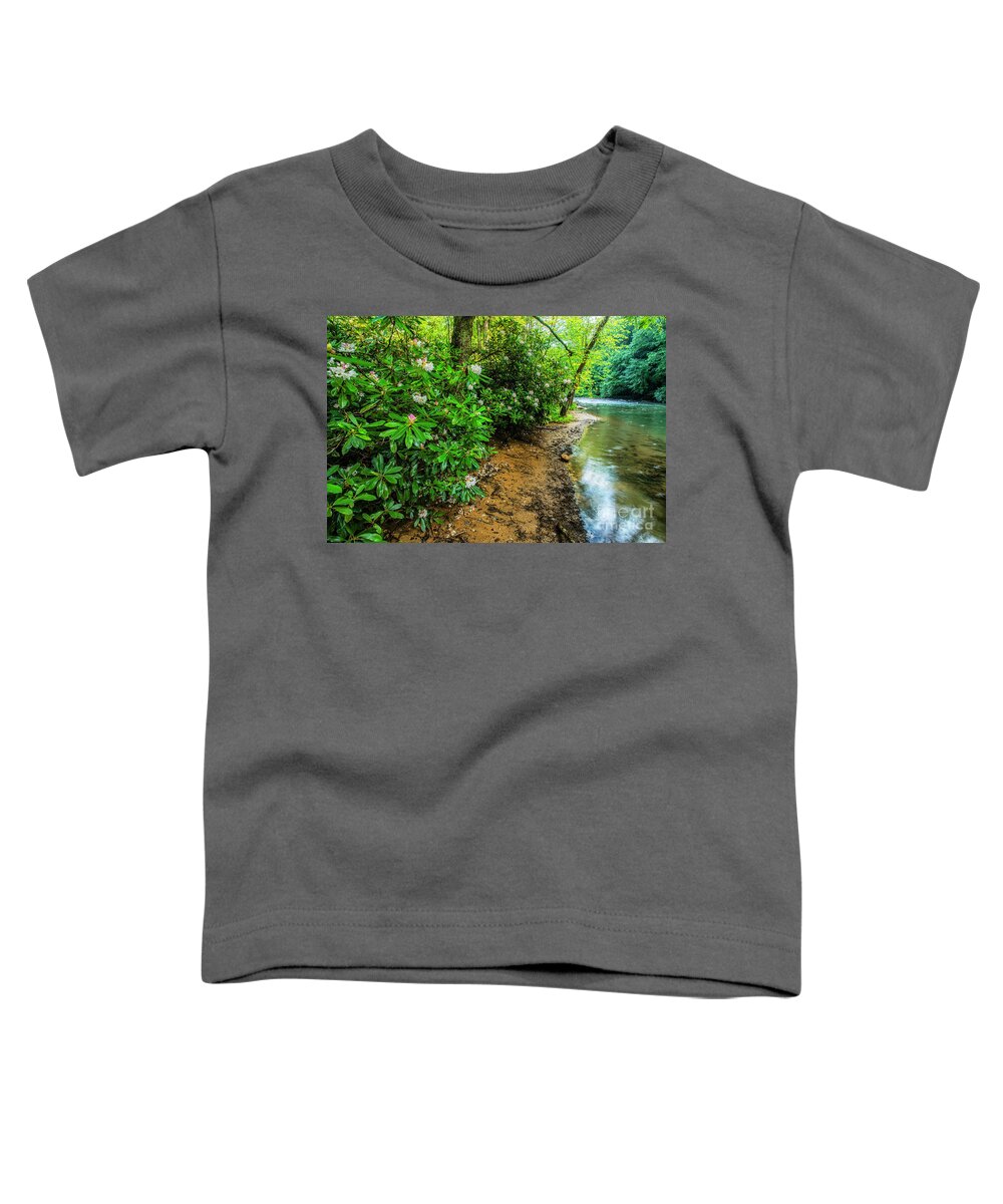 Elk River Toddler T-Shirt featuring the photograph Rhododendron Blooming along the Back Fork of Elk River by Thomas R Fletcher