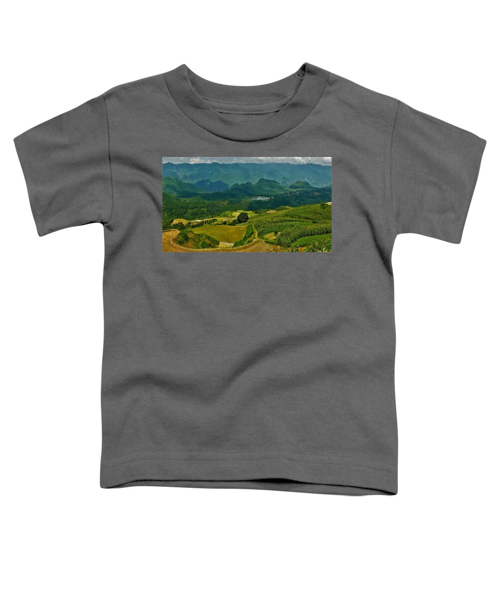 Rice Toddler T-Shirt featuring the photograph Rice fields, Vietnam by Robert Bociaga