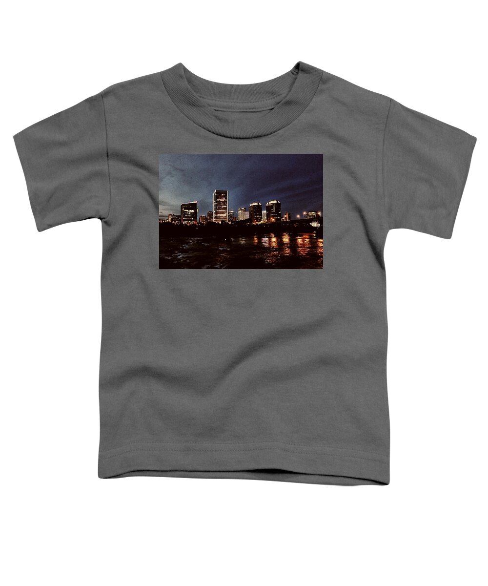  Toddler T-Shirt featuring the photograph Richmond VA at night by Stephen Dorton