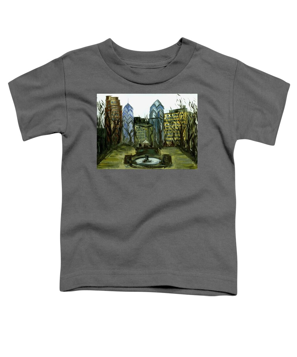 Rittenhouse Toddler T-Shirt featuring the painting Rittenhouse Square in Winter by Britt Miller
