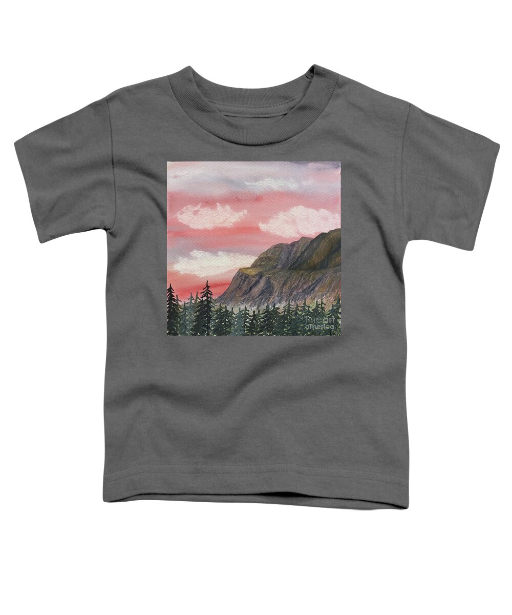 Banff Toddler T-Shirt featuring the painting Road to Ice Field Parkway by Lisa Neuman